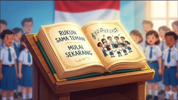 Lirik Lagu Rukun Sama Teman Mulai Sekarang, Wajib Dinyanyikan Saat Upacara
